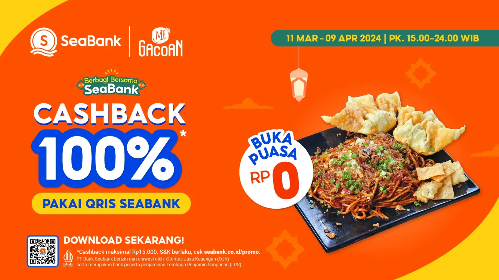SeaBank menghadirkan promo cashback buka puasa di Mie Gacoan hanya dengan menggunakan QRIS SeaBank. (Dok: Istimewa)