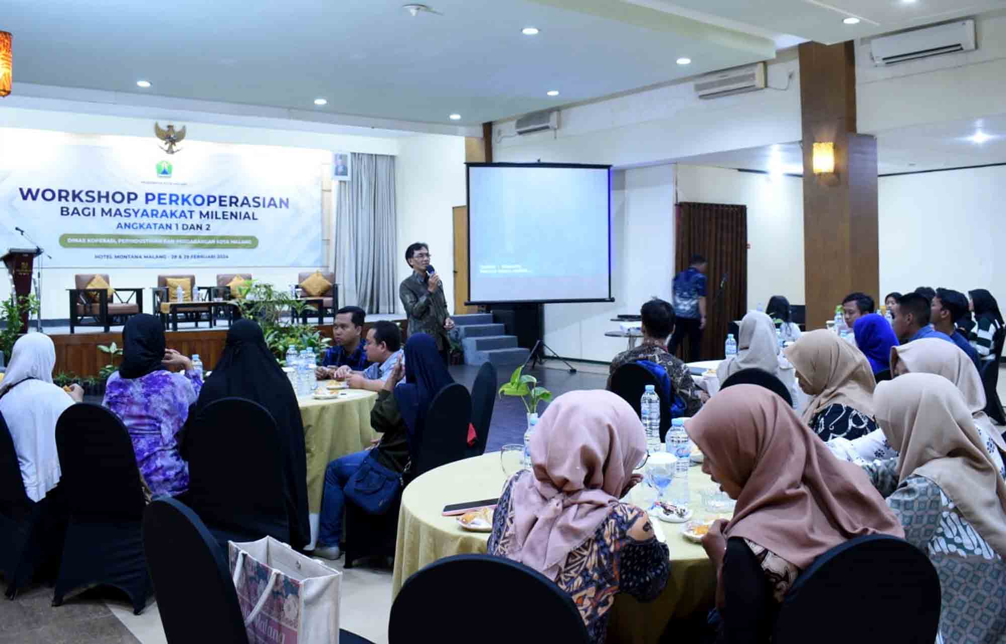 Peserta mengikuti workshop perkoperasian bagi masyarakat milenial di Kota Malang pada 28-29 Februari 2024. Foto: Dok. Dinas Kominfo Kota Malang