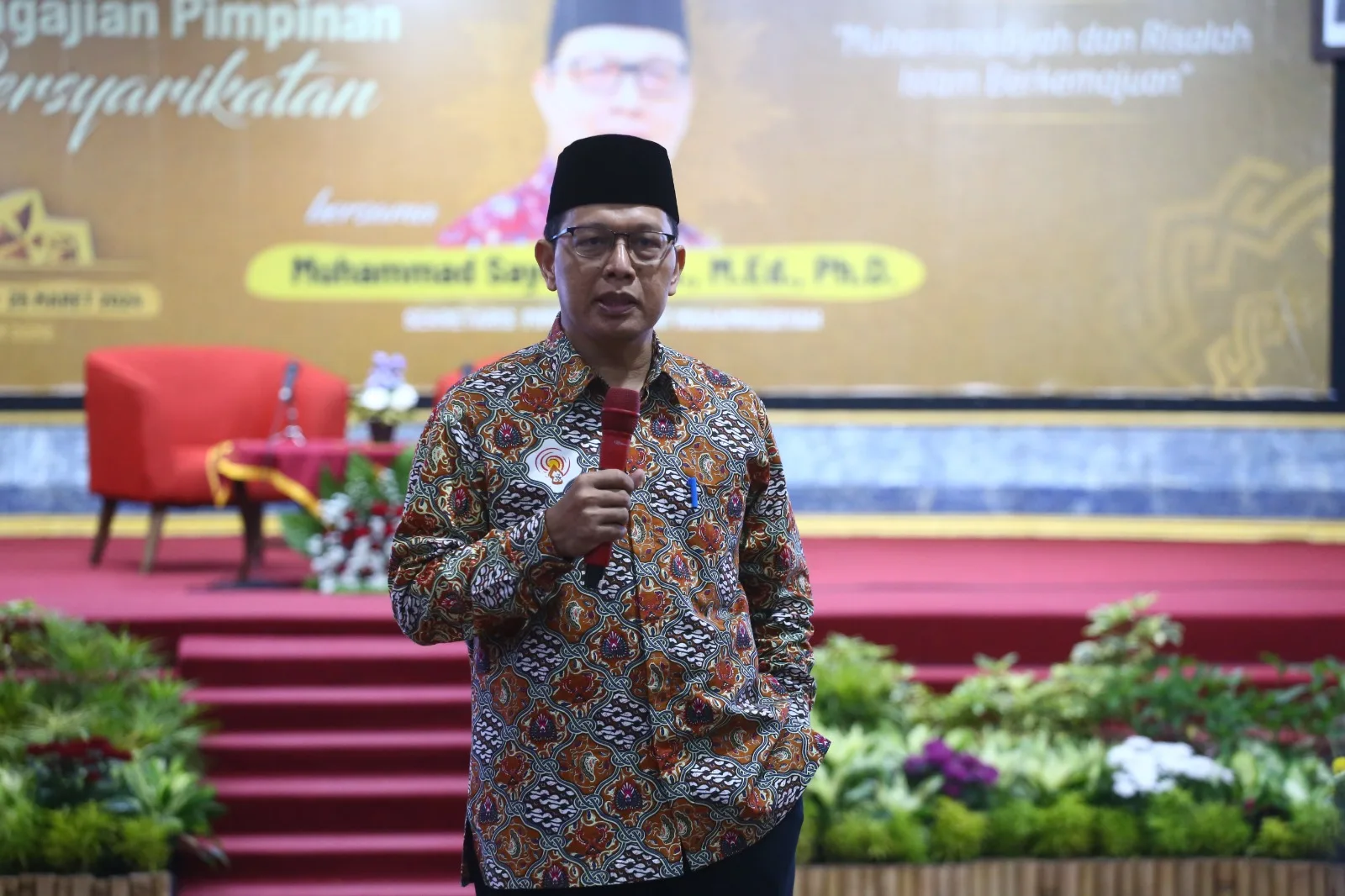 Sekretaris Pimpinan Pusat (PP) Muhammadiyah, Muhammad Sayuti, dalam Semarak Ramadan Pengajian PP di Universitas Muhammadiyah malang (UMM), Senin (25/3/2024). Ist