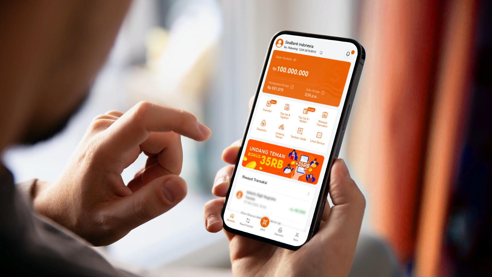 Layanan mobile banking SeaBank. Ist