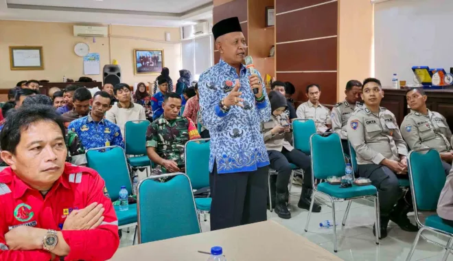 Peserta mengikuti Forum Kemitraan Polisi dan Masyarakat (FKPM) tahun 2024 di PLTA Sutami, Malang, Jawa Timur, Jumat (17/5/2024).