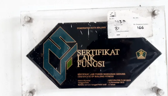 Sertifikat Laik Fungsi (SLF) gedung DPRD Kota Malang berlaku 5 tahun sejak 13 November 2015.