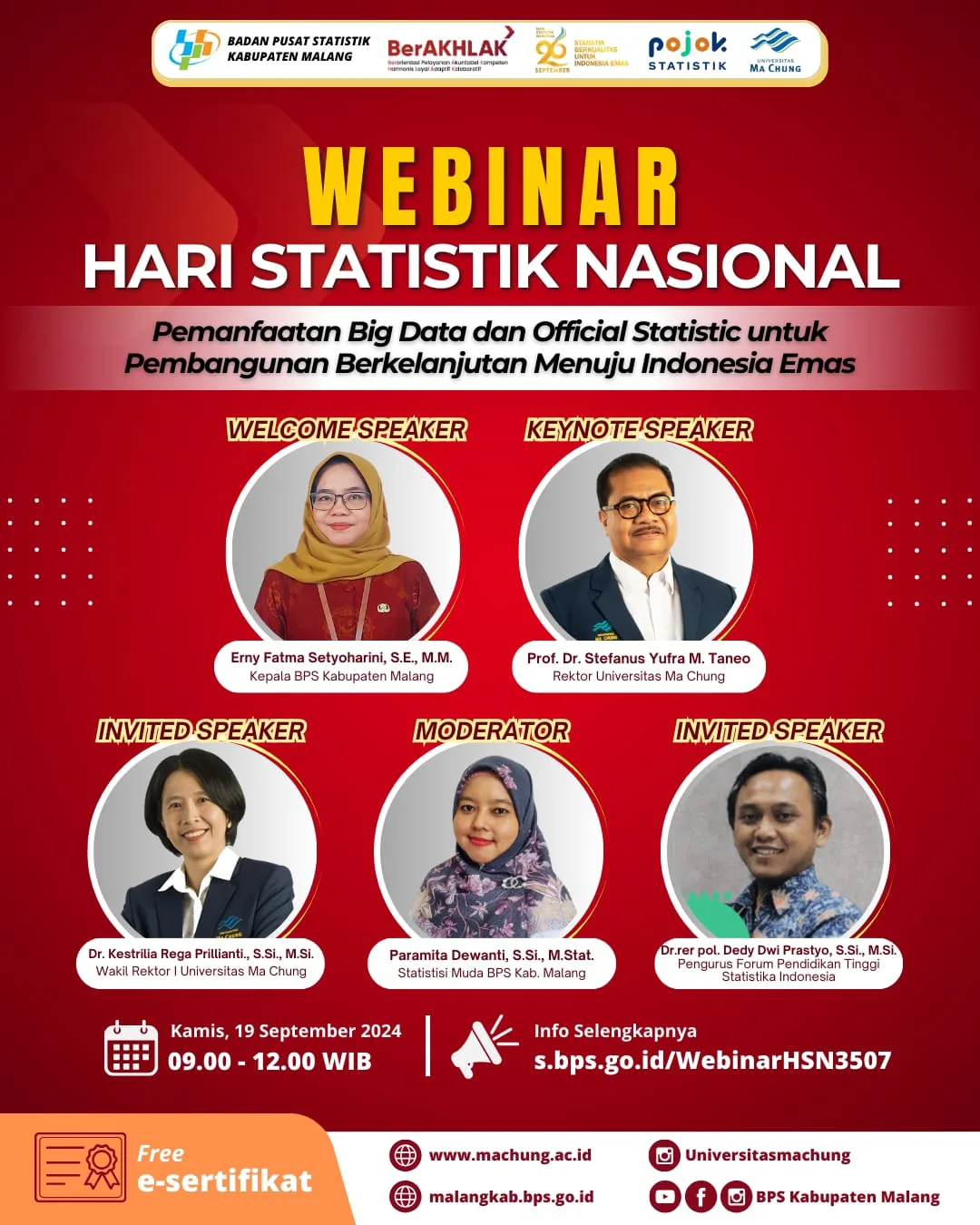 Webinar dalam rangka memperingati Hari Statistik Nasional (HSN) 2024 . Istimewa