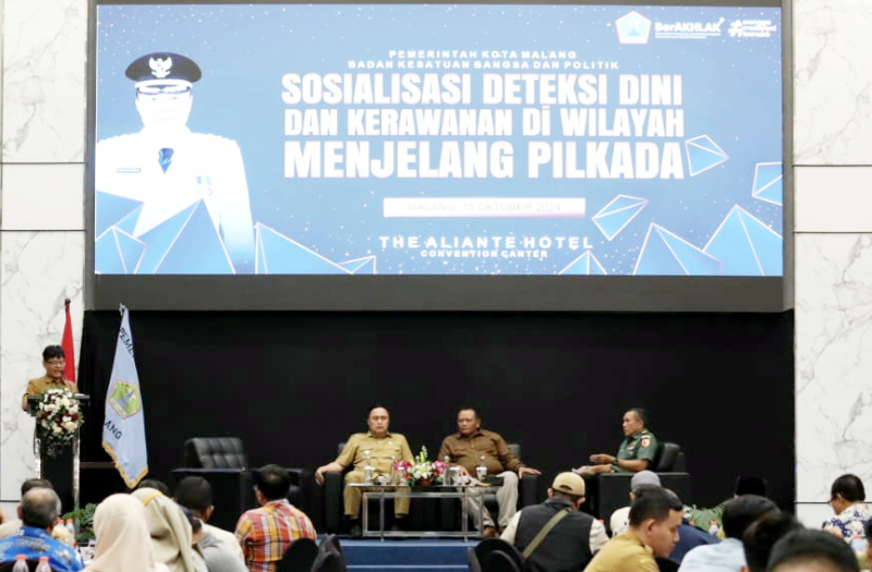 Sosialisasi Deteksi Dini dan Kerawanan di Wilayah Menjelang Pilkada, Selasa (15/10). Foto: Prokompim Kota Malang