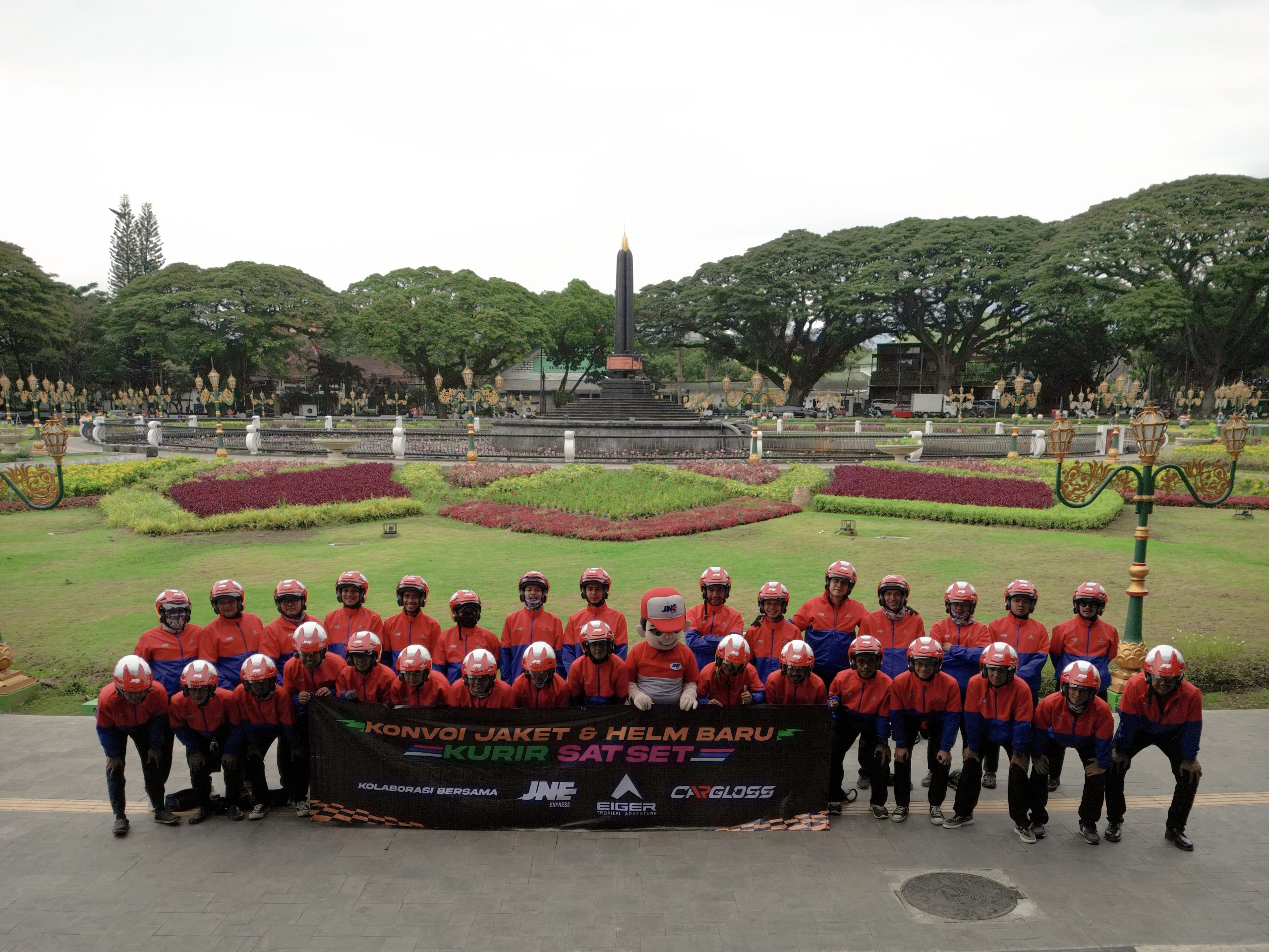 JNE Konvoi #KurirSATSETJNE di Kota Malang. Istimewa