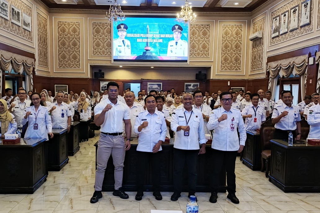 Sosialisasi Pola Hidup Sehat dan Bugar bagi ASN Kota Malang di Ruang Sidang Balai Kota Malang, Rabu (26/2). Foto: Dok. Pemkot Malang