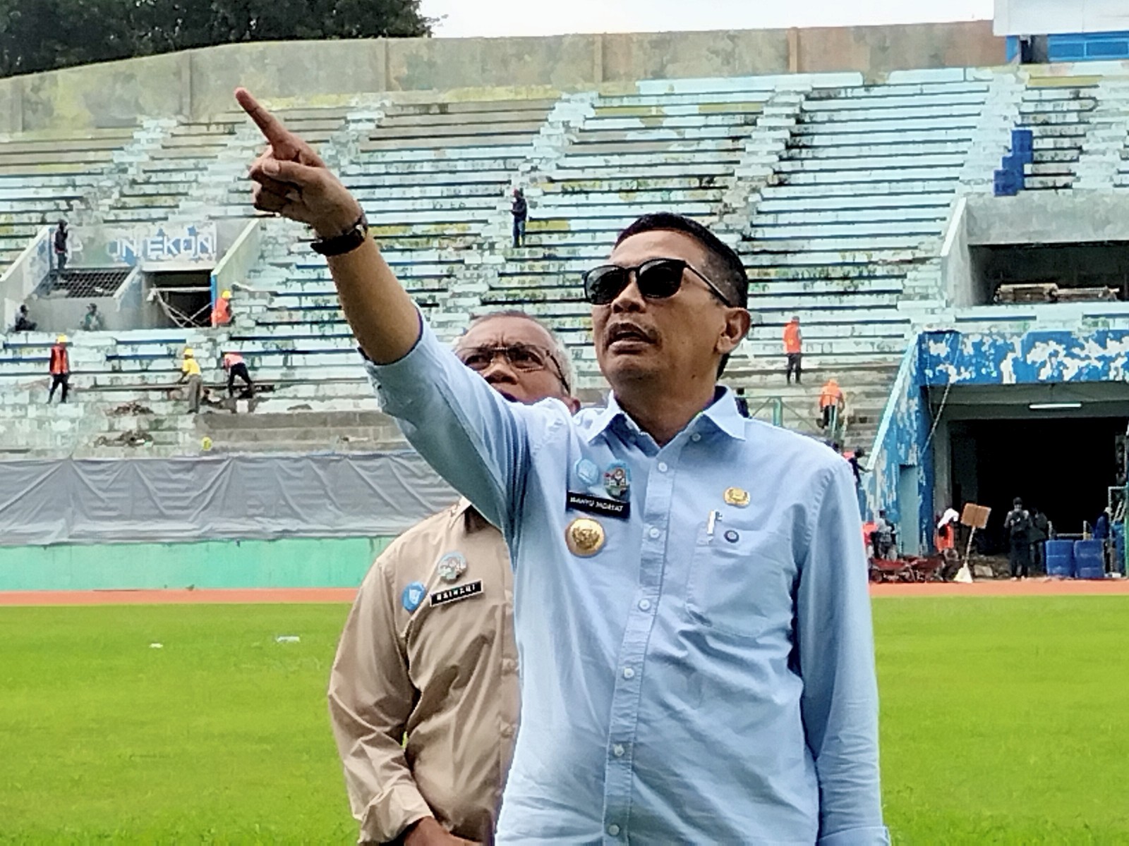 Wali Kota Malang Wahyu Hidayat memastikan kesiapan Stadion Gajayana untuk Porprov IX Jatim 2025 pada 28 Juni sampai 5 Juli 2025. Foto: Tugusatu/Bagus Suryo
