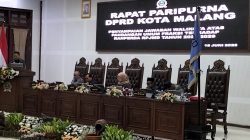 DPRD Kota Malang rapat paripurna penyampaian jawaban wali kota atas pandangan umum fraksi terhadap Ranperda RPJMD 2025-2029, Rabu (18/6). Foto: Tugusatu/Bagus Suryo