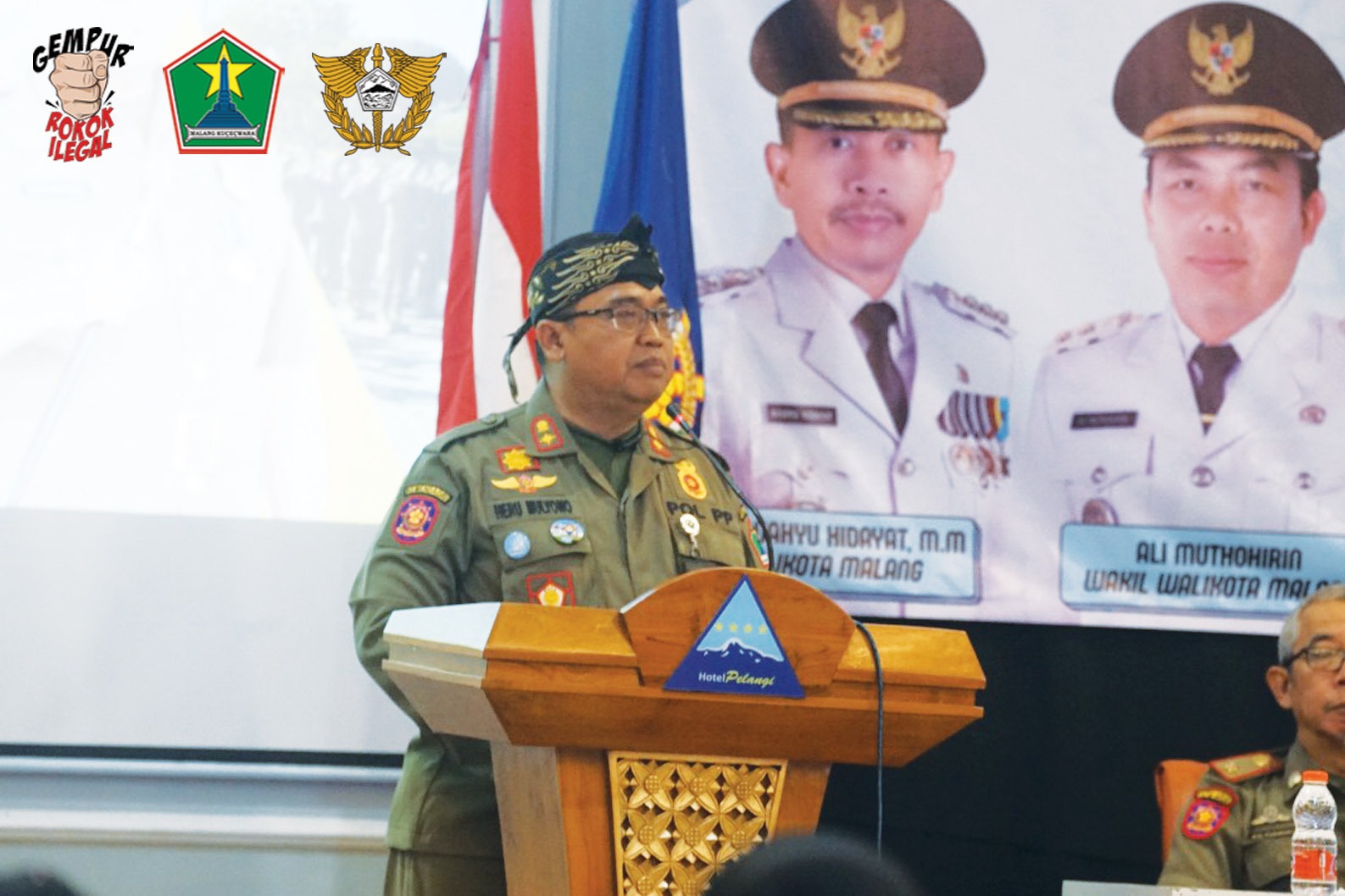 Kepala Satpol PP Kota Malang, Heru Mulyono saat Sosialisasi Ketentuan di Bidang Cukai dalam rangka Gempur Peredaran Rokok Ilegal, Senin (30/6/2025). Foto: Dok Diskominfo Kota Malang