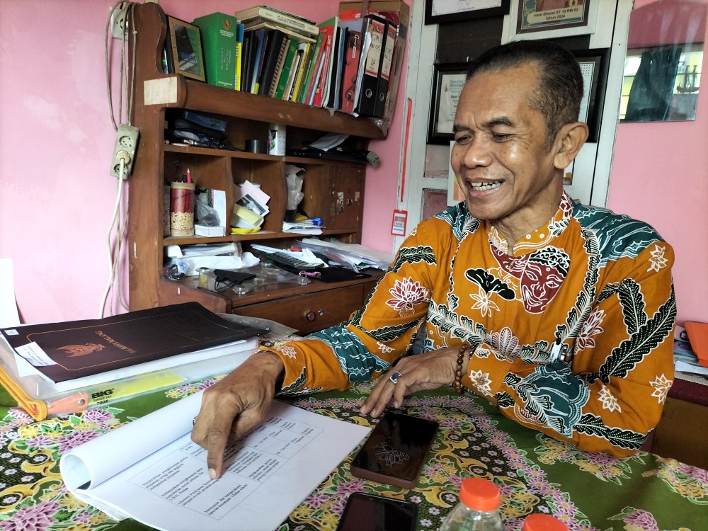 Ketua Koperasi Kelurahan Merah Putih Bumiayu, Kota Malang, Wusono. Foto: Tugusatu/Bagus Suryo