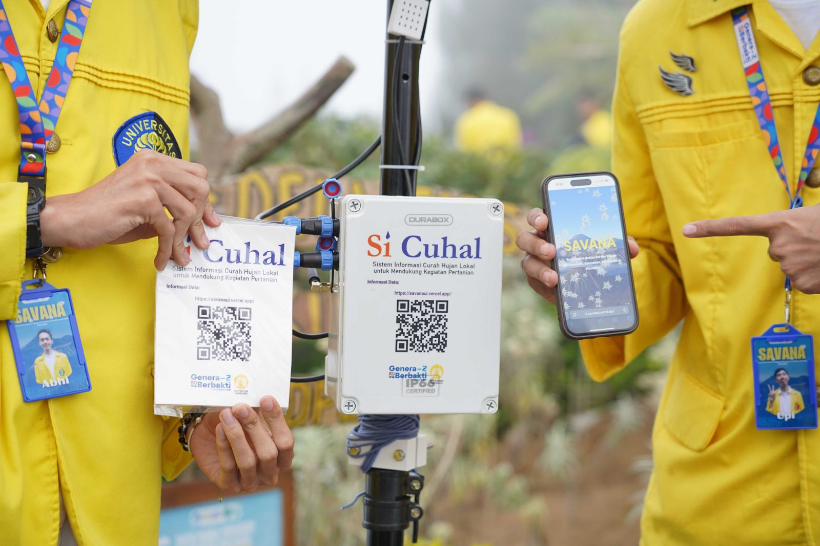 Tim Universitas Indonesia (UI) Hadirkan Inovasi “Si Cuhal” atau Sistem Informasi Curah Hujan Lokal di Desa Wisata Edelweiss Wonokitri. Istimewa