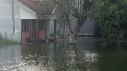Banjir akibat luapan Bengawan Jero di Kabupaten Lamongan, Jawa Timur, merendam ribuan rumah warga, Kamis (22/1/2026). Tugusatu/Ahmad Yakub