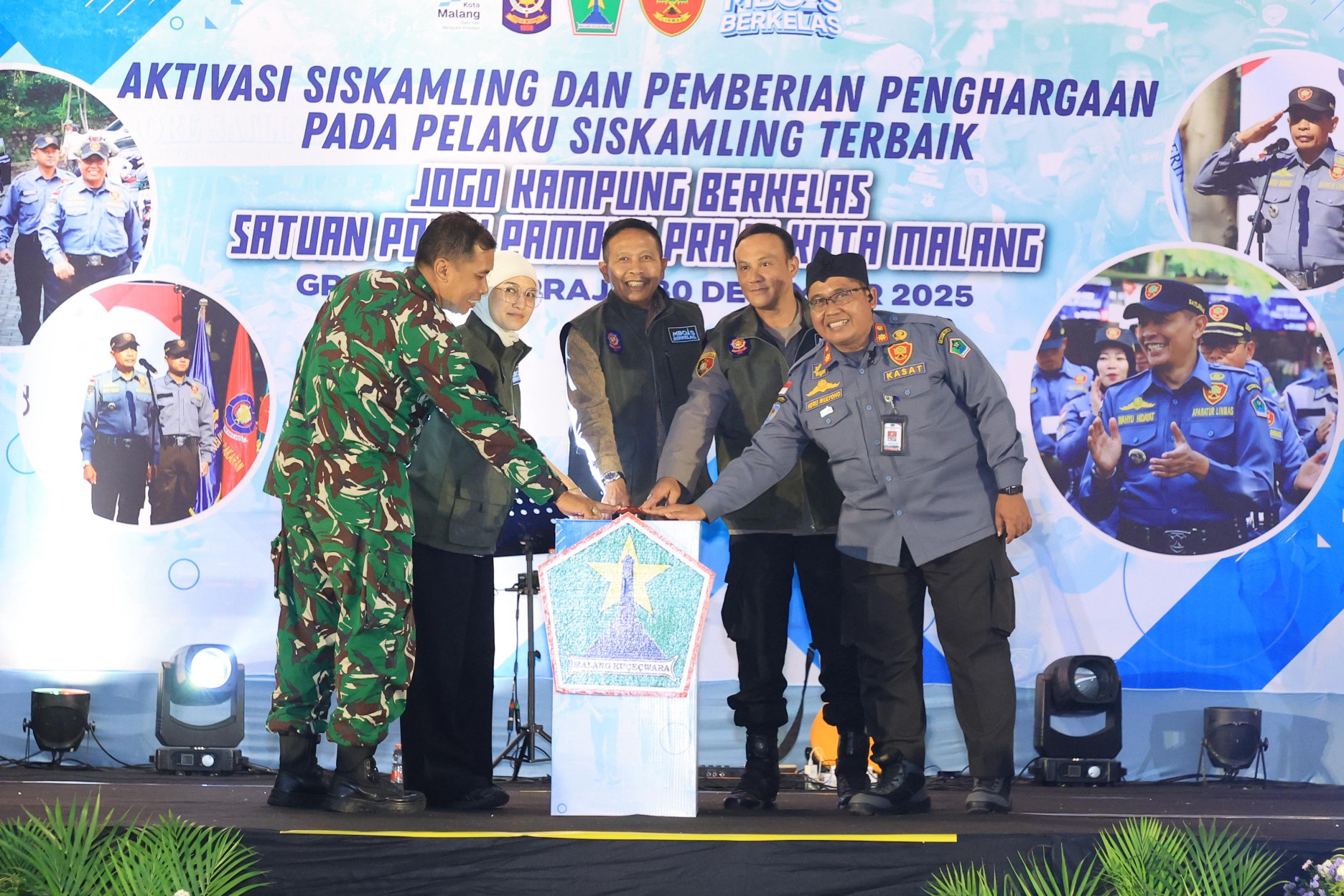 Pemangku kepentingan di Kota Malang mengaktivasi siskamling di setiap kampung sebagai ruang komunikasi warga, deteksi dini permasalahan lingkungan, serta sarana memperkuat nilai gotong royong. Foto: Dok. Bagian Prokompim Kota Malang