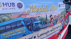 Sembilan bus di Kota Malang mengantarkan pemudik untuk menikmati momen Lebaran di kampung halaman. Foto: Tugusatu/Maghfirotul Hasanah