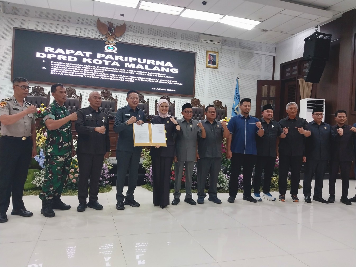 Penyampaian Laporan Keterangan Pertanggungjawaban (LKPJ) Wali Kota tahun anggaran 2025 di DPRD Kota Malang, Jawa Timur, pada 13 April 2026. Foto: Tugusatu/Maghfirotul Hasanah