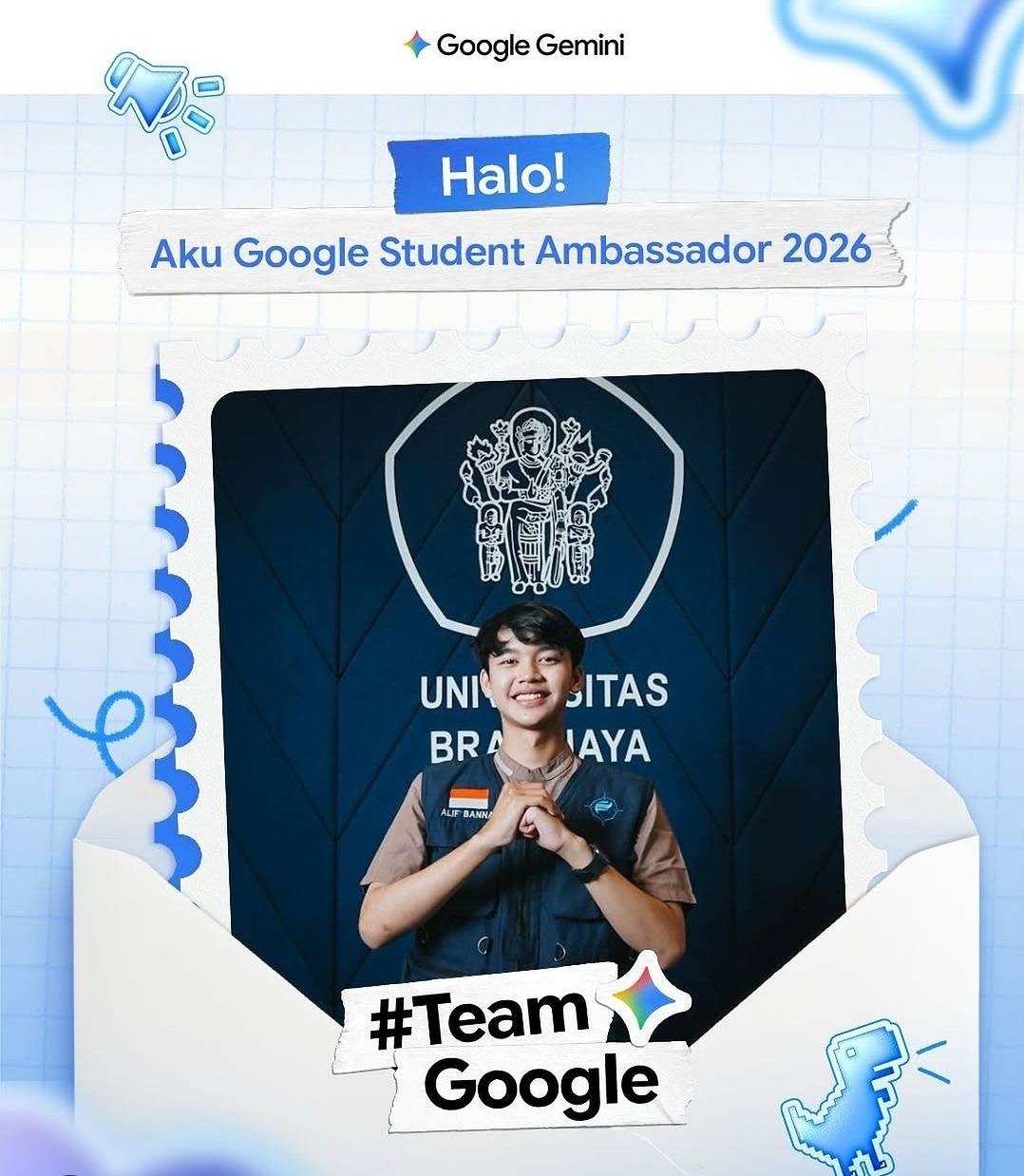 Muhammad Alif Albana Abzar, Google Student Ambassador dari Ilmu Komunikasi, Fakultas Ilmu Sosial dan Ilmu Politik (FISIP) UB. Foto: Dok. Humas UB