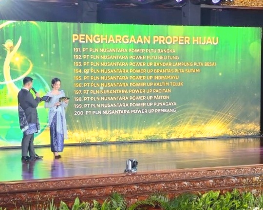 PT PLN Nusantara Power Unit Pembangkitan Brantas (PLN NP UP Brantas) meraih Penghargaan Program Penilaian Peringkat Kinerja Perusahaan dalam Pengelolaan Lingkungan Hidup (Proper) Hijau tahun 2026. Foto: Dok. PLN NP UP Brantas