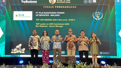 PLN NP UP Brantas Raih 2 Penghargaan Top CSR Awards 2026 Melalui Program Batik Seng Naik Kelas