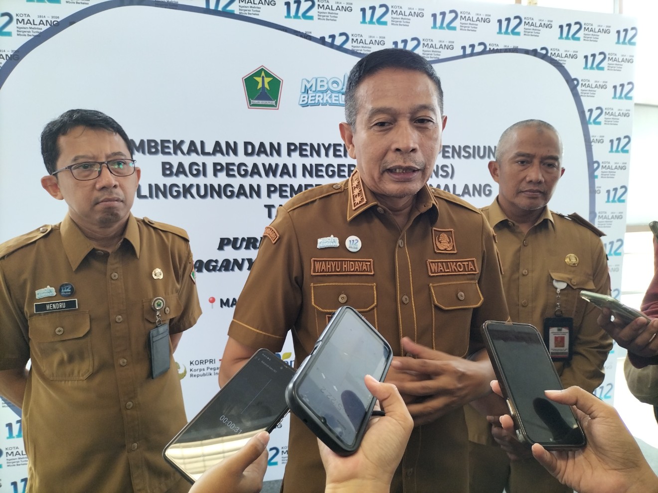 Wali Kota Malang Wahyu Hidayat menjelaskan mekanisme manajemen talenta untuk mengisi jabatan strategis di Pemkot Malang. Foto: Tugusatu/Bagus Suryo
