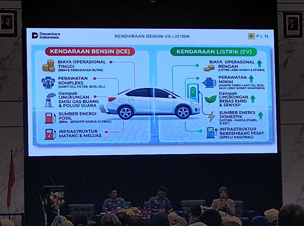 Keunggulan kendaraan listrik dibandingkan kendaraan berbahan bakar bensin.